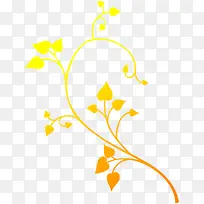 创意手绘扁平黄色的花卉图案