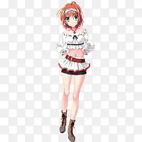 立绘创意合成短发美女漫画