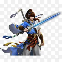 合成拿着宝剑的男子气质