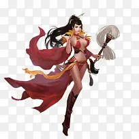 红衣女子创意合成