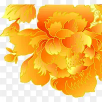 创意合成橙色的花卉图案