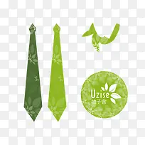浅绿深绿商务领带