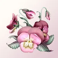 手绘美丽的花朵设计