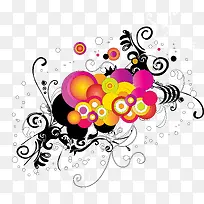 矢量手绘韩式花纹