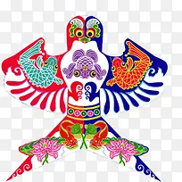 彩色花纹新年风筝