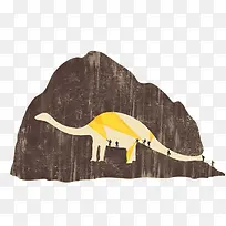 恐龙山插画