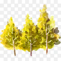 黄色唯美设计树木