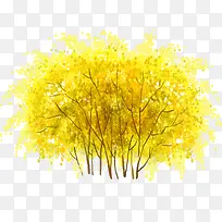 黄色树木创意插画
