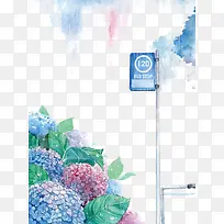 矢量绣球花