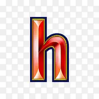 红色立体字母h