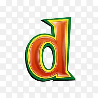 红绿立体字母d