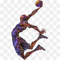 手绘篮球运动员图片素材