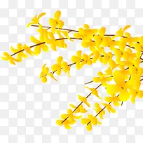 黄色花卉暖冬特惠海报