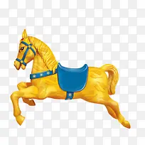 黄色奔跑的马
