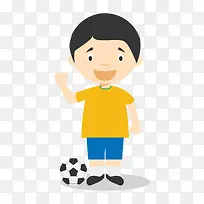 足球运动员少年卡通