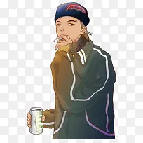 吸烟青年