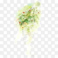 手绘春日清新花草