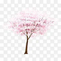 粉色树木创意插画