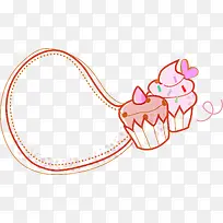 手绘粉色蛋糕插画