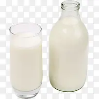 两瓶牛奶透明图