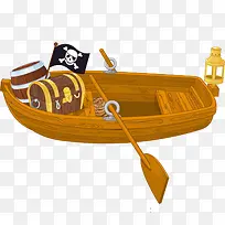 海盗小划船上的两箱财物