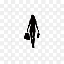 购物女孩剪影