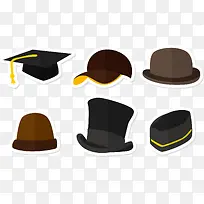 矢量图各式帽子