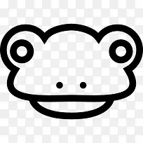 青蛙头正面的轮廓图标