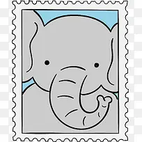 矢量大象邮票