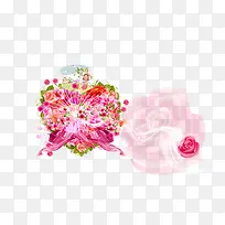 盛开美丽花朵手绘