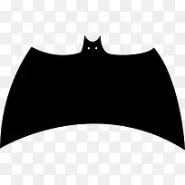 蝙蝠的翅膀黑色的轮廓变的扩展图标