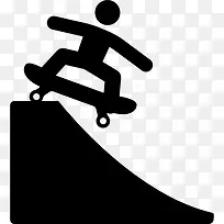 滑板极限运动的轮廓图标