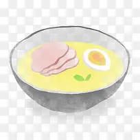 手绘鸡蛋汤食物元素