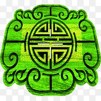 绿色艺术中式装饰花纹