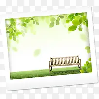 绿色艺术树叶长椅设计