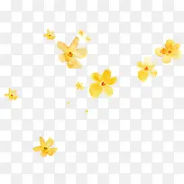 黄色花卉插画设计