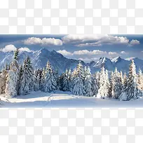 高山雪景皑皑一片高清素材