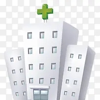 白色建筑医院卡通