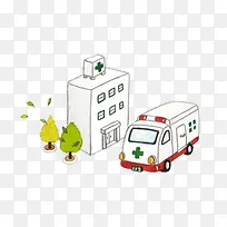卡通医院救护车