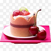 樱桃水果圆形蛋糕
