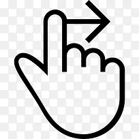 一个手指轻扫手势符号右手抚摩图标