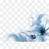 蓝色花卉相框模板