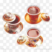 三杯功夫茶水古典茶具