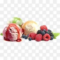 冰淇淋和水果