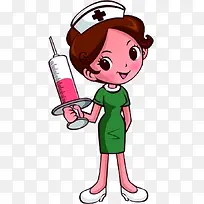 卡通注射针管护士