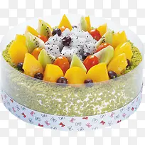 高清摄影绿色水果蛋糕