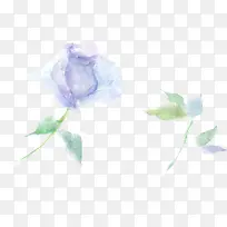 紫色梦幻手绘玫瑰