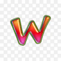 渐变红圆字母w