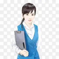 手绘现代职场女子