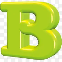 绿色立体可爱字母B